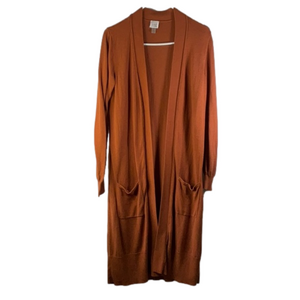 CUPIO Burnt Orange Long Cardigan Sweater Size Small